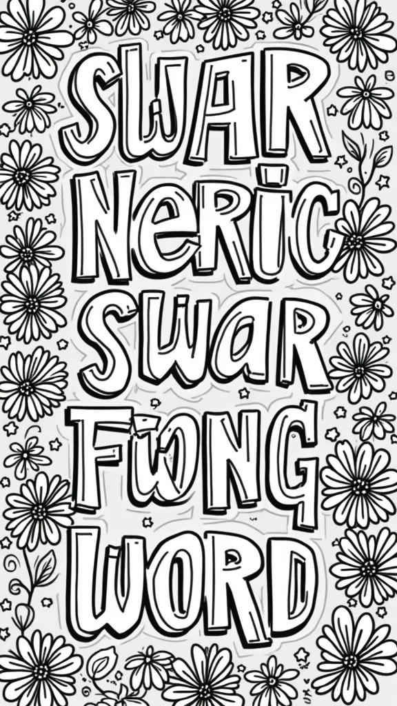 swear word coloring page